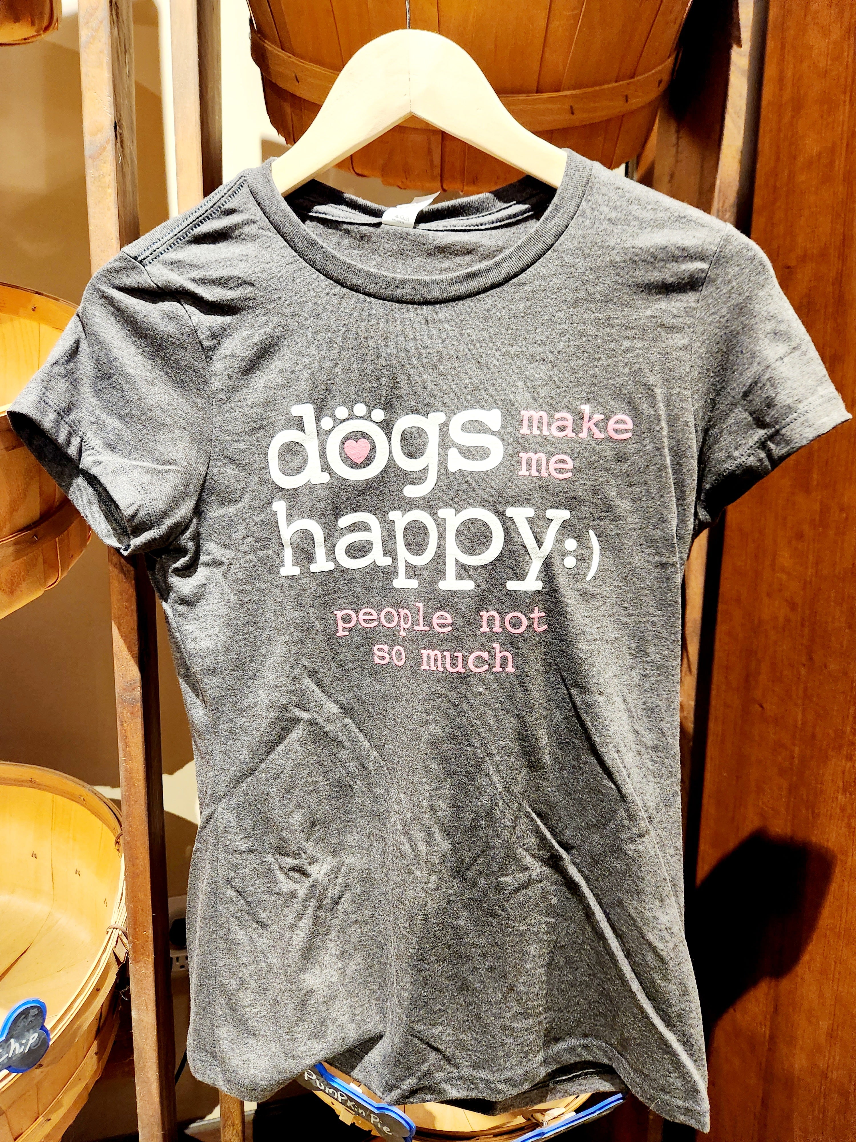 Dogs make me happy :) People not so much-Small - Gray